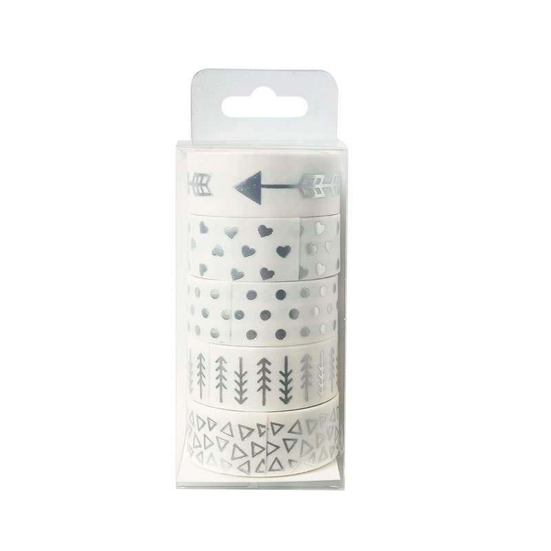Set de benzi washi Wheat Youth cu folie auriu și argintiu pentru jurnal, 2 m lungime, 1,5 cm lățime, pentru decorarea planner-ului