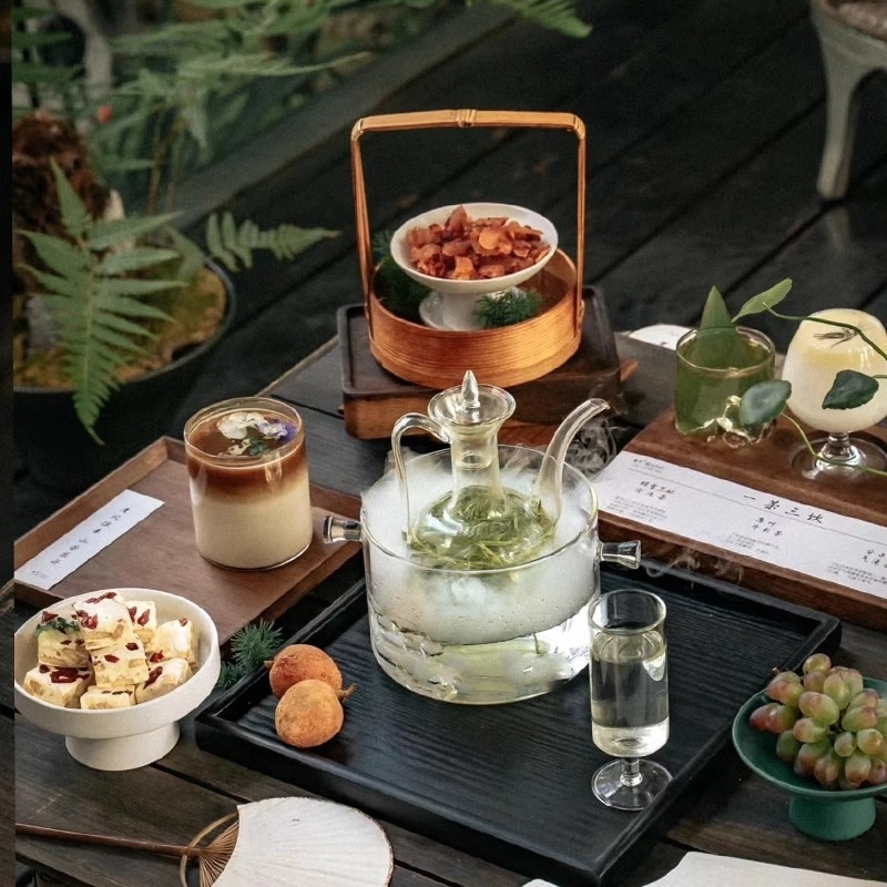 Set de accesorii pentru ceai Cold Brew Yunlin — ceașcă de ceai din sticlă rezistentă la temperaturi, instrumente pentru ceai vară cu gheață, stil Chinez Nou