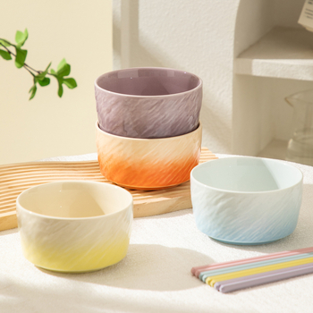 Vas ceramic în gradient, cu finisaj sub glazură, rotund, compatibil cu microundele, pentru orez, supă sau tăiței, stil nordic minimalist, diametrul 11–11,9 cm