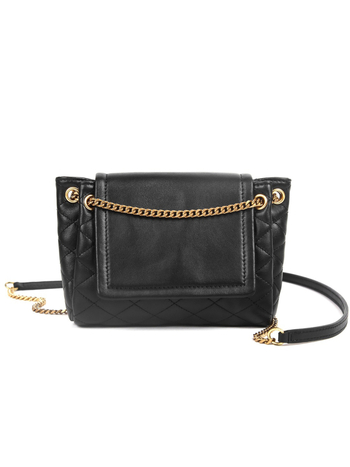 Nolita mini torbica od kože ovčje, kvadratnog oblika, quiltirana, s lančanom naramenicom za crossbody/messenger stil
