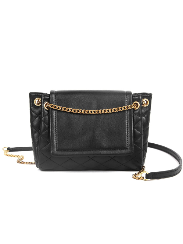 Nolita mini torbica od kože ovčje, kvadratnog oblika, quiltirana, s lančanom naramenicom za crossbody/messenger stil