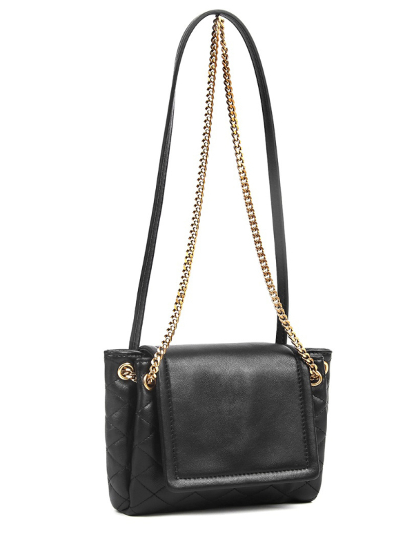 Nolita mini torbica od kože ovčje, kvadratnog oblika, quiltirana, s lančanom naramenicom za crossbody/messenger stil
