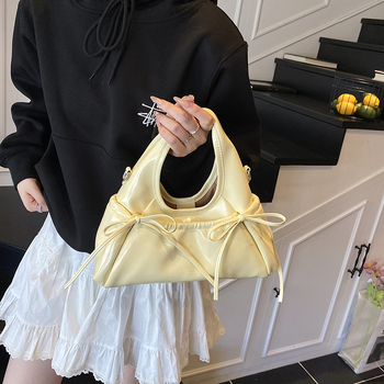 Korejskog stila balet crossbody torba s plisiranom mašnicom, oblaki oblik, za žene, novi model 2025