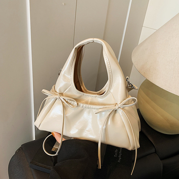 Korejskog stila balet crossbody torba s plisiranom mašnicom, oblaki oblik, za žene, novi model 2025