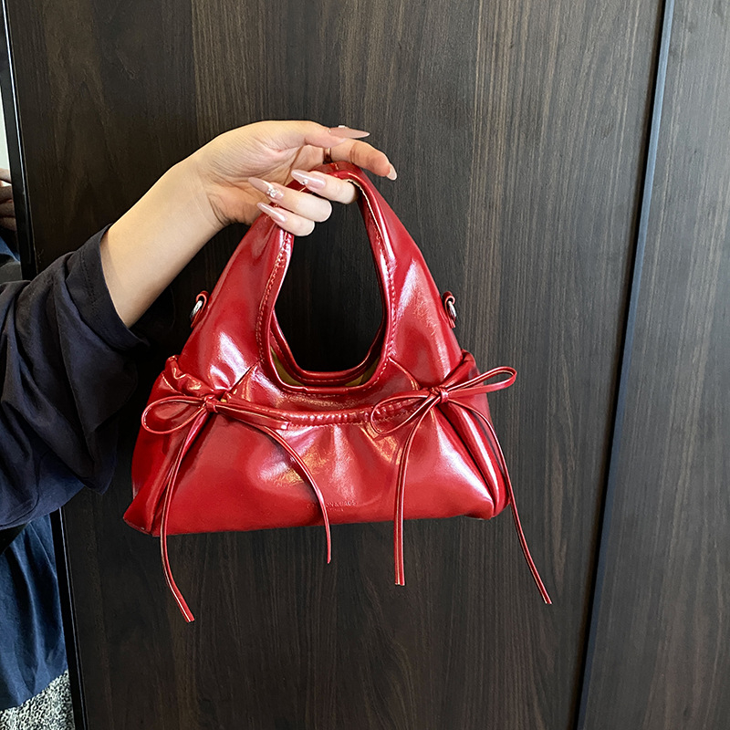Korejskog stila balet crossbody torba s plisiranom mašnicom, oblaki oblik, za žene, novi model 2025