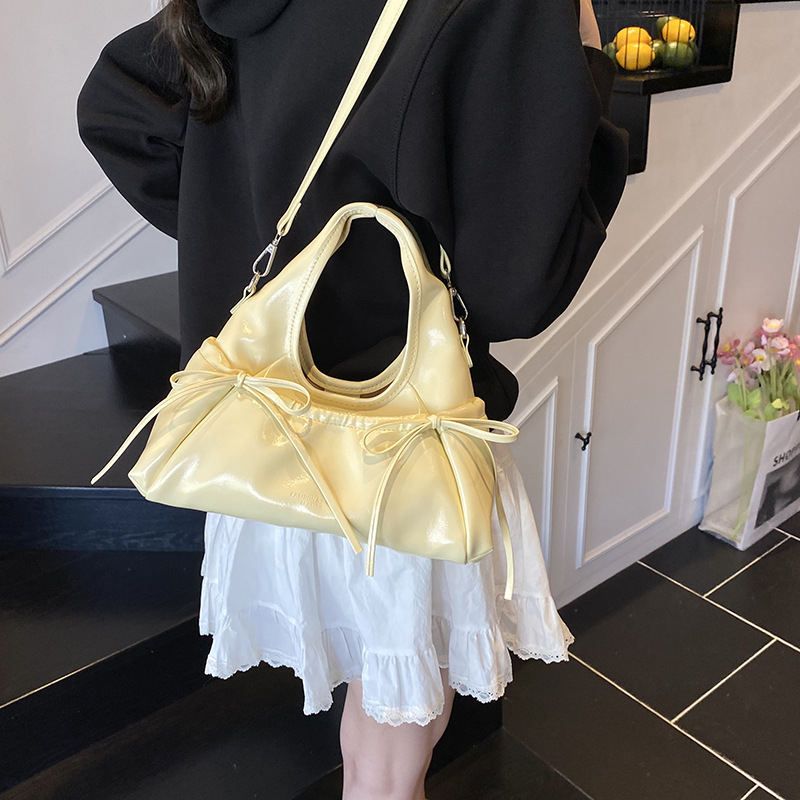 Korejskog stila balet crossbody torba s plisiranom mašnicom, oblaki oblik, za žene, novi model 2025
