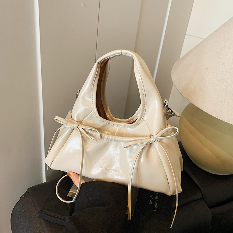 Korejskog stila balet crossbody torba s plisiranom mašnicom, oblaki oblik, za žene, novi model 2025