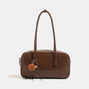 Ženska retro torba od maslano vosk kože, crossbody/ramena, Boston stil, srednja veličina