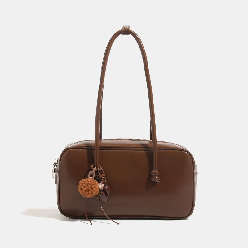 Ženska retro torba od maslano vosk kože, crossbody/ramena, Boston stil, srednja veličina
