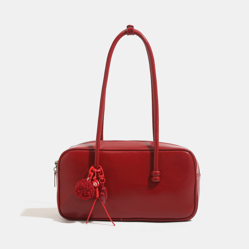 Ženska retro torba od maslano vosk kože, crossbody/ramena, Boston stil, srednja veličina