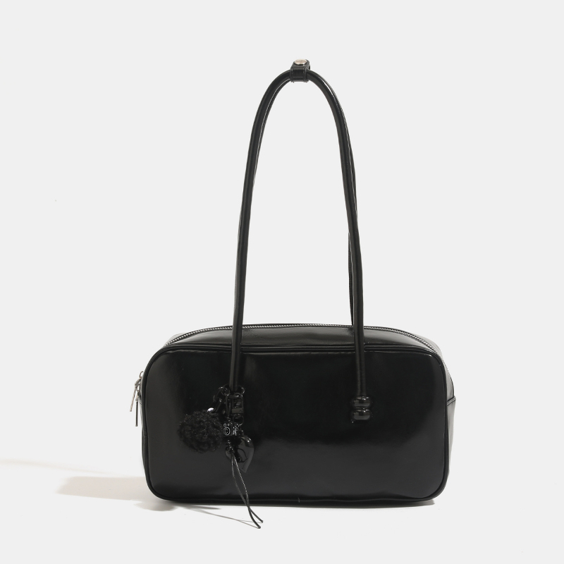 Ženska retro torba od maslano vosk kože, crossbody/ramena, Boston stil, srednja veličina
