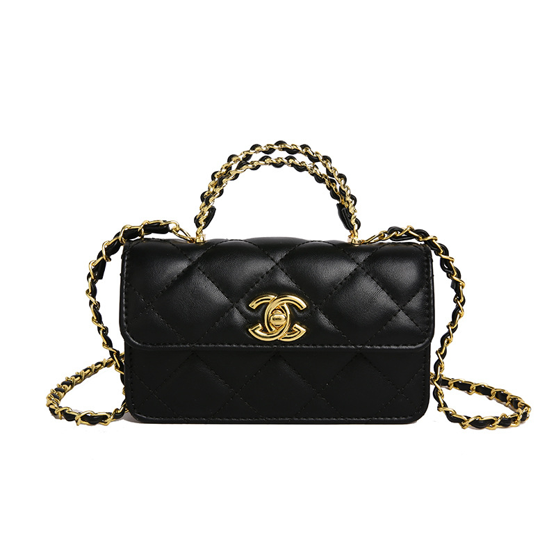 Ženska torbica s rombi uzorkom i lančanim remenom, mala crossbody torba s novčanikom, 2025