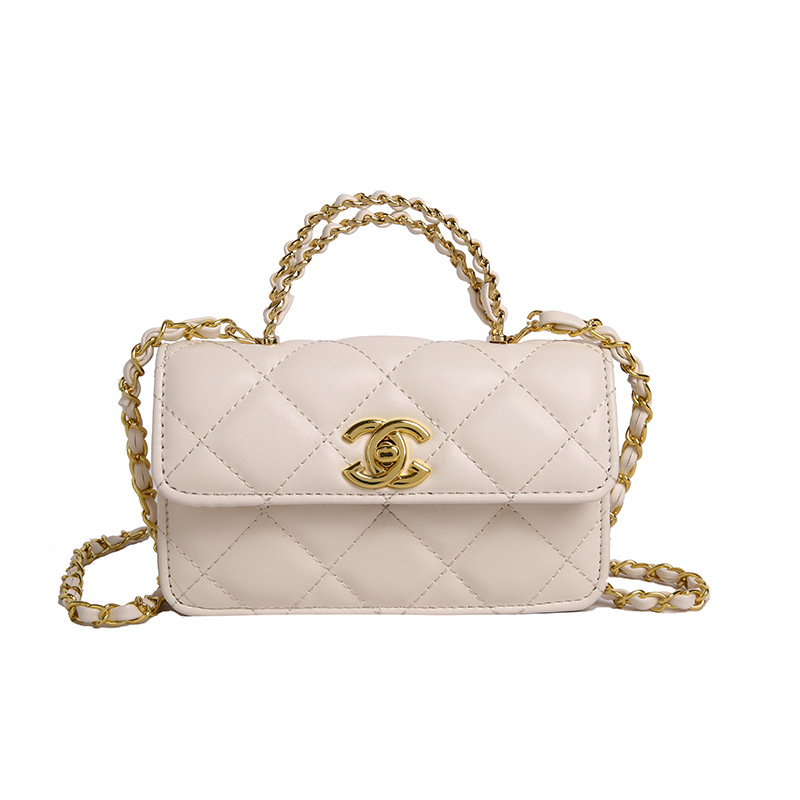 Ženska torbica s rombi uzorkom i lančanim remenom, mala crossbody torba s novčanikom, 2025