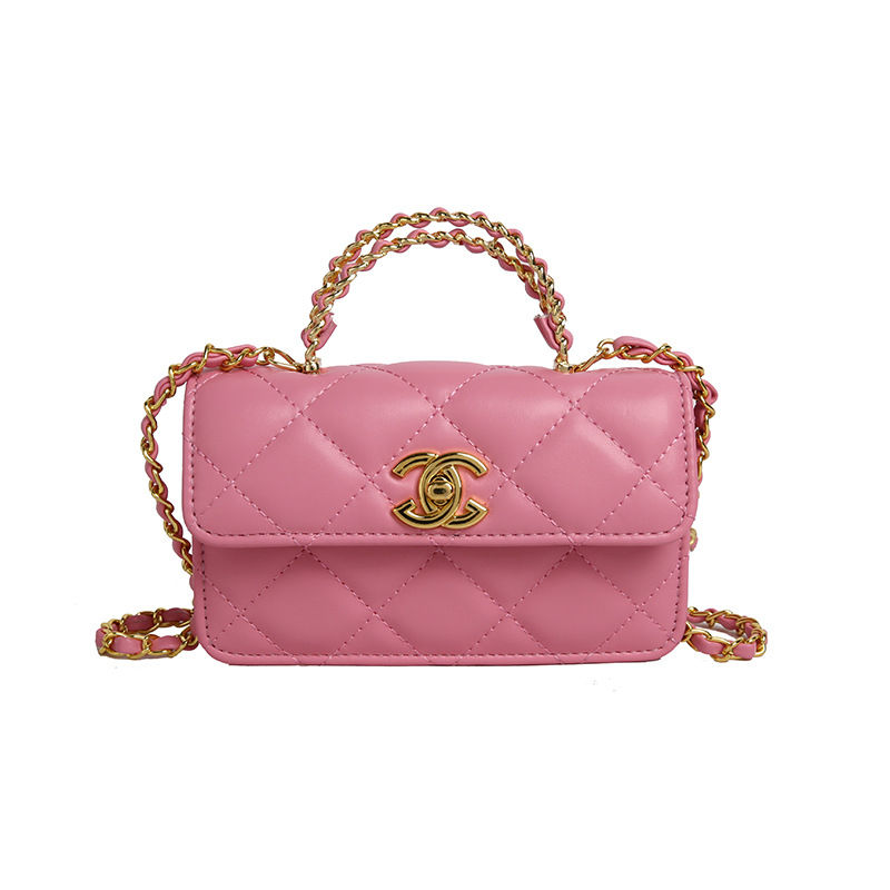 Ženska torbica s rombi uzorkom i lančanim remenom, mala crossbody torba s novčanikom, 2025
