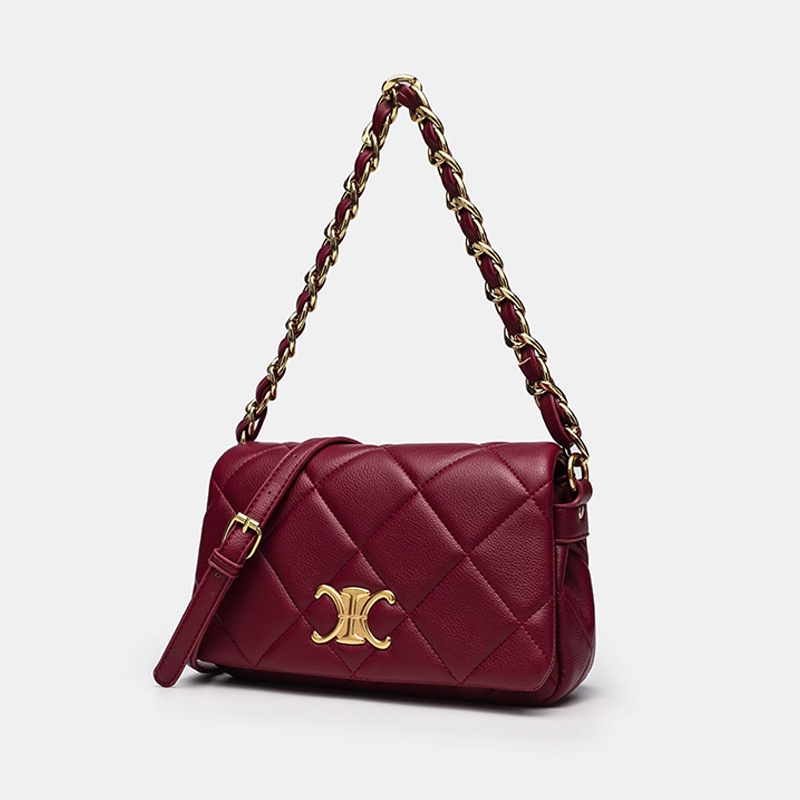 Ženska torba od prave kože s dijamantnim šivanjem, mala kvadratna torba, velika kapaciteta, za rame ili crossbody s lancem