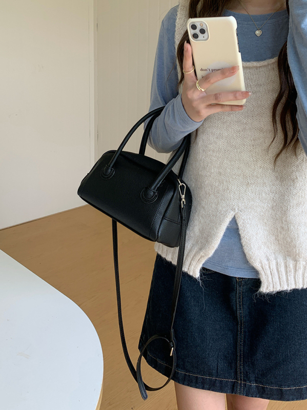 PU torba u Boston stilu, mala, s crossbody remenom