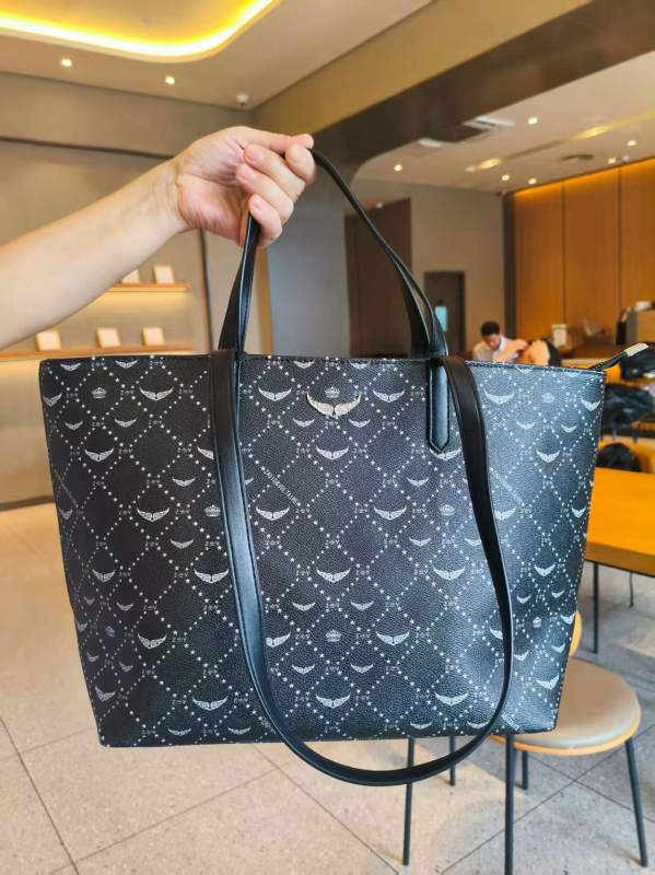 Zv torba velike kapacitete, tote stil, reljefna krila i kristalni ukrasi