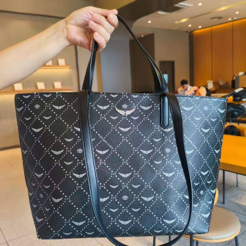 Zv torba velike kapacitete, tote stil, reljefna krila i kristalni ukrasi