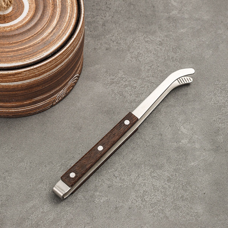 Set de ceai din oțel inoxidabil cu finisaj titan-auriu și accente din lemn de abanos; accesorii Kung Fu pentru ceai, instrument de întreținere a ceainicului, clește pentru ceai, clips anti-arzire