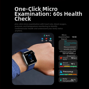 Smartwatch s Bluetooth volaním, hlasový asistent, monitorovanie srdcovej frekvencie a telesnej teploty, mikro zdravotná prehliadka, meranie kyseliny močovej a lipidu TK50