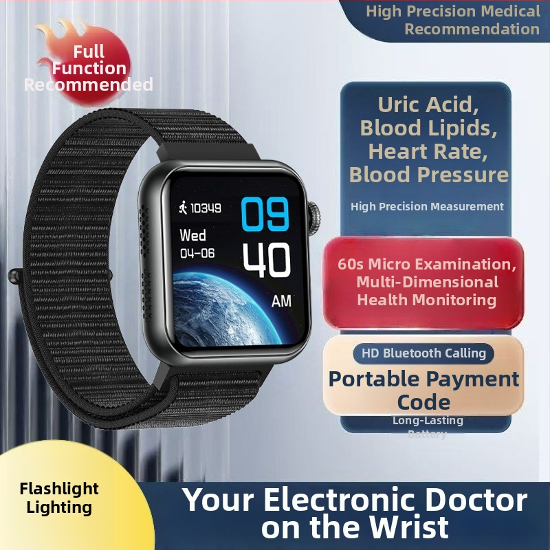 Smartwatch s Bluetooth volaním, hlasový asistent, monitorovanie srdcovej frekvencie a telesnej teploty, mikro zdravotná prehliadka, meranie kyseliny močovej a lipidu TK50