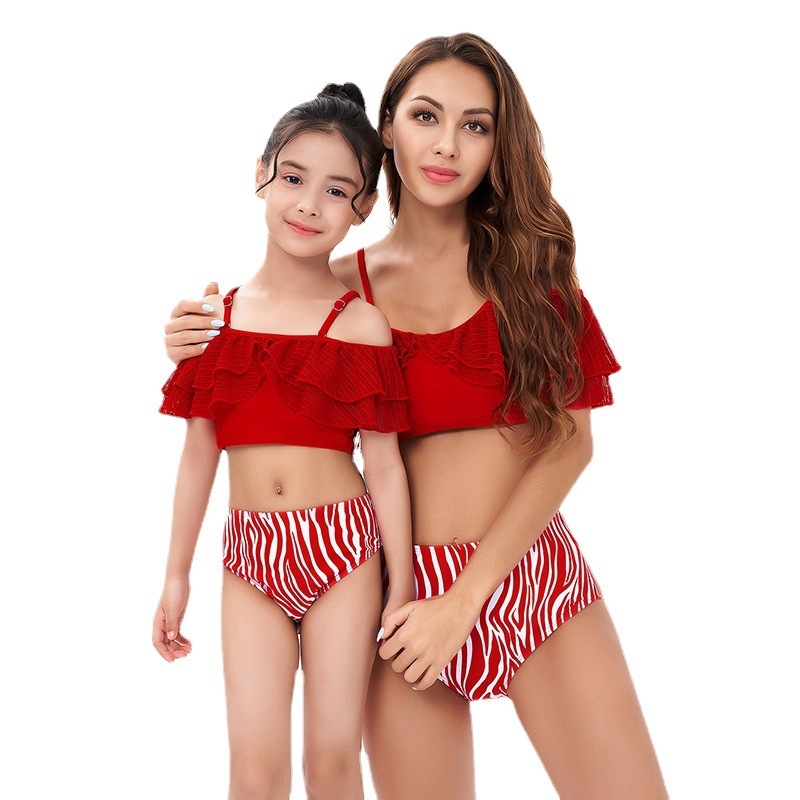 Bikini za majku i kćer, dvodijelni s visokim strukom, seksi euro-američki stil