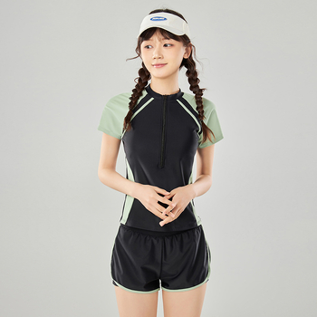 Dječji dvodijelni kupaći kostim za djevojčice sa zatvaračem, sportski stil, uski kroj