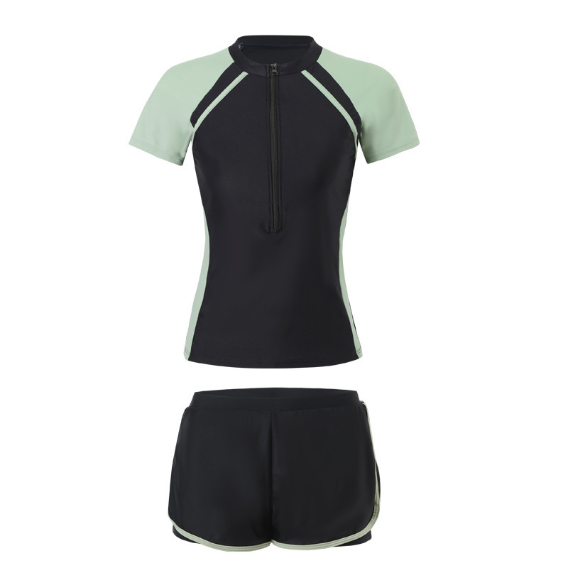 Dječji dvodijelni kupaći kostim za djevojčice sa zatvaračem, sportski stil, uski kroj