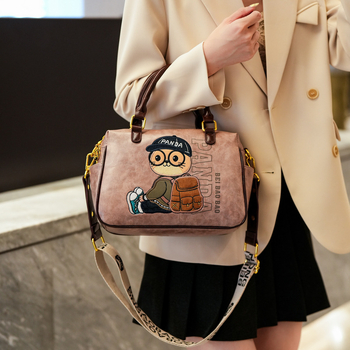 Vintage izšivana ženska torba Boston, velika zapremina, crossbody torba s jednim remenom