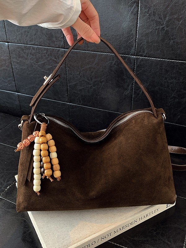 Ženska torbica od matirane biljno tanane kože, 2025 model, jesen–zima luksuz, Boston jastuk crossbody retro torba
