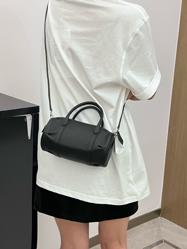 Ma's Mini Pillow Bag, vrhunska kravlja koža, Boston stil, kompaktna torba za rame i crossbody