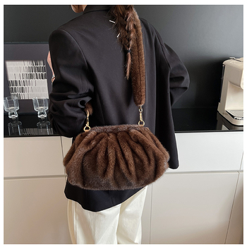 Nova plisirana pliš torbica s teksturom oblaka, mala za rame ili crossbody, za žene, jesen-zima