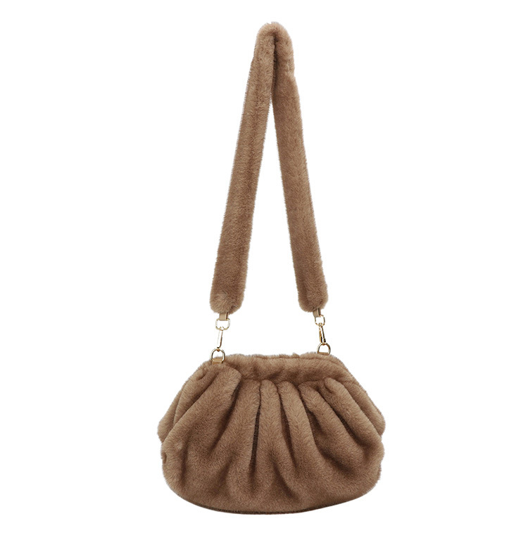 Nova plisirana pliš torbica s teksturom oblaka, mala za rame ili crossbody, za žene, jesen-zima