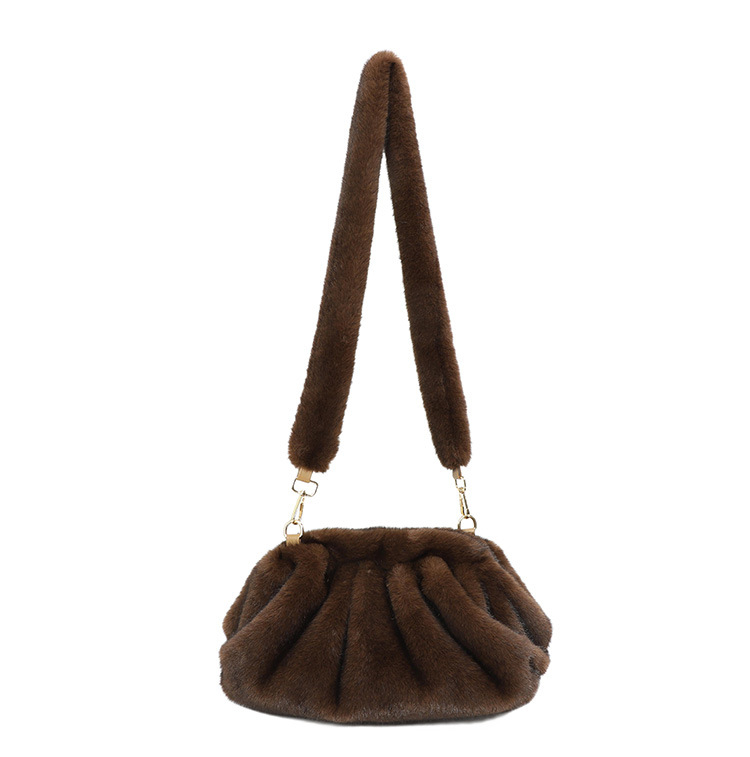 Nova plisirana pliš torbica s teksturom oblaka, mala za rame ili crossbody, za žene, jesen-zima