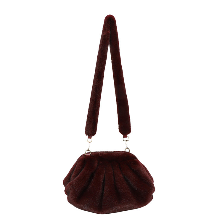 Nova plisirana pliš torbica s teksturom oblaka, mala za rame ili crossbody, za žene, jesen-zima
