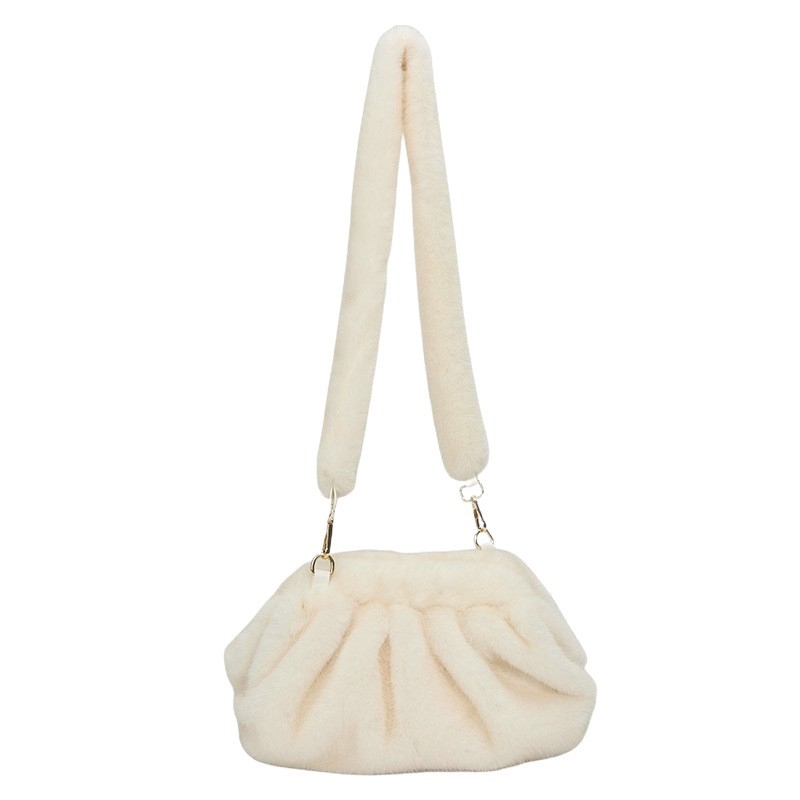 Nova plisirana pliš torbica s teksturom oblaka, mala za rame ili crossbody, za žene, jesen-zima