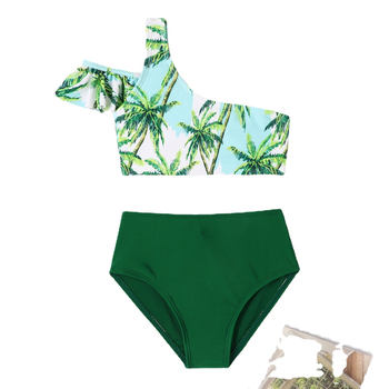 Dvodijelni bikini s visokim strukom za roditelje i djecu – obiteljski bikini set, europsko-američki stil