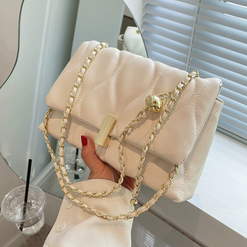 Ženska crossbody torba s lancem, korejski stil, visokokvalitetan dojam, mala kvadratna torba za svakodnevnu upotrebu