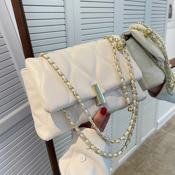Ženska crossbody torba s lancem, korejski stil, visokokvalitetan dojam, mala kvadratna torba za svakodnevnu upotrebu
