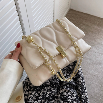 Ženska crossbody torba s lancem, korejski stil, visokokvalitetan dojam, mala kvadratna torba za svakodnevnu upotrebu
