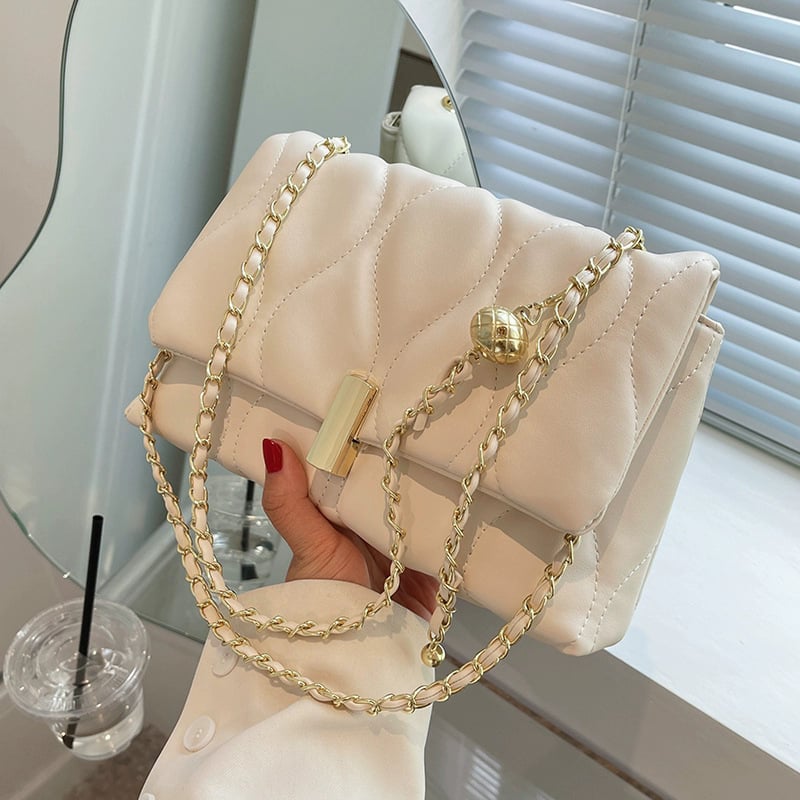 Ženska crossbody torba s lancem, korejski stil, visokokvalitetan dojam, mala kvadratna torba za svakodnevnu upotrebu