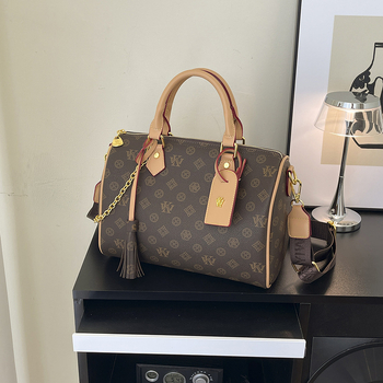 Ženska crossbody torba s monogramom, veliki kapacitet, inspirirano Boston stilom