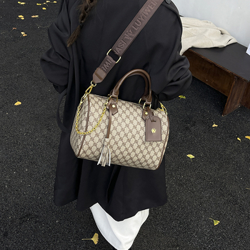 Ženska crossbody torba s monogramom, veliki kapacitet, inspirirano Boston stilom