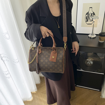 Ženska crossbody torba s monogramom, veliki kapacitet, inspirirano Boston stilom