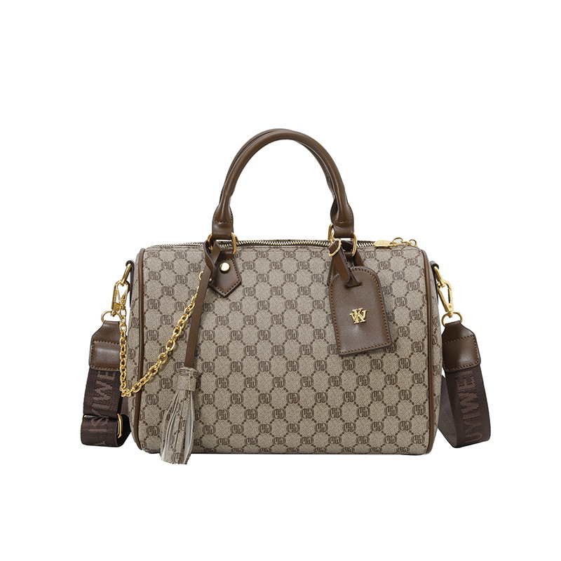 Ženska crossbody torba s monogramom, veliki kapacitet, inspirirano Boston stilom