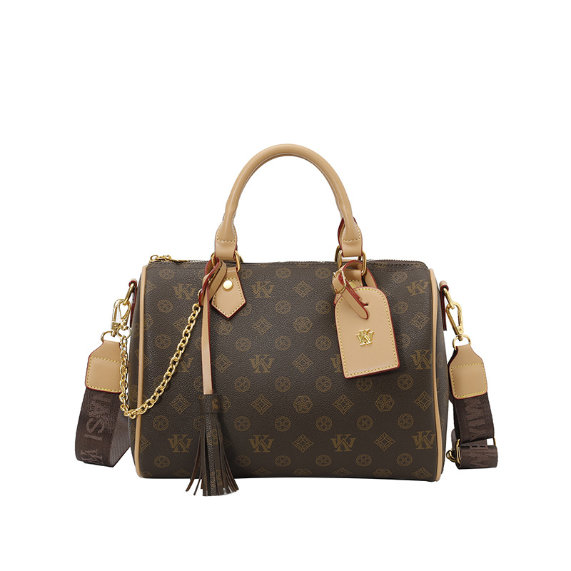 Ženska crossbody torba s monogramom, veliki kapacitet, inspirirano Boston stilom
