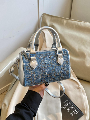 Ženska denim Boston torba, ljeto 2025, svestrani korejski stil, za ramena ili crossbody