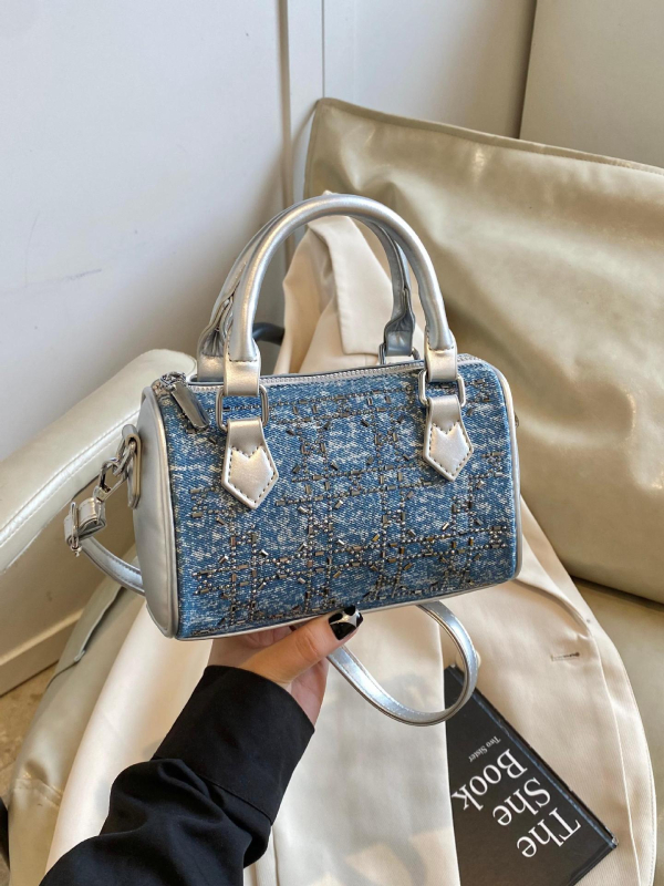 Ženska denim Boston torba, ljeto 2025, svestrani korejski stil, za ramena ili crossbody