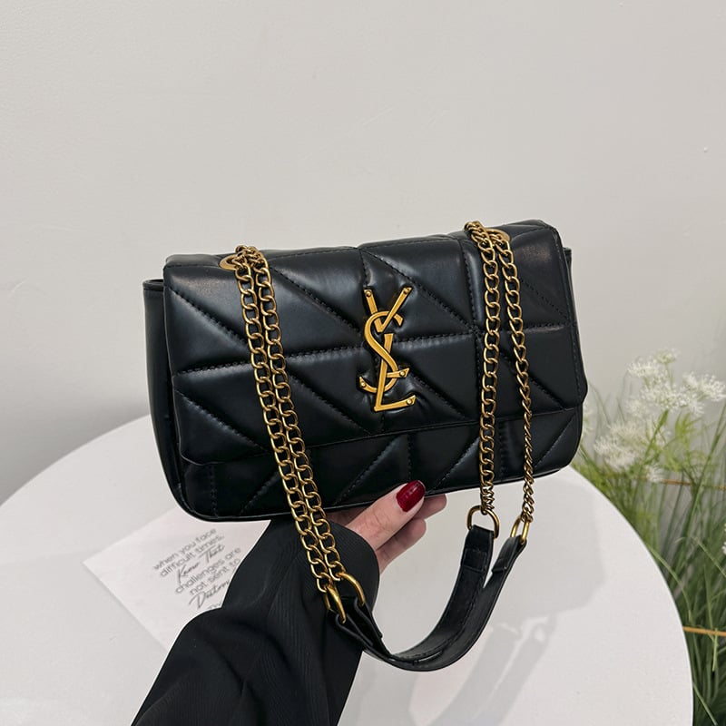 Chanel stil torbica s dijamantnim šivanjem i lancem, žena, francuski stil, novi model, mala kvadratna torba preko ramena
