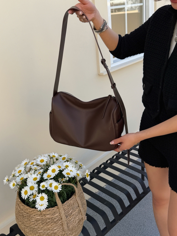 Torba od prave kože u Boston stilu, mala kvadratna torbica za rame ili crossbody, ležernog stila